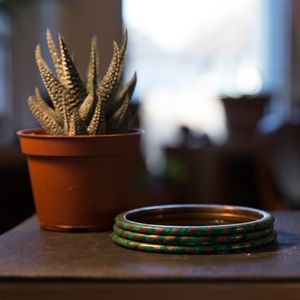 Brass and Malachite Bangles